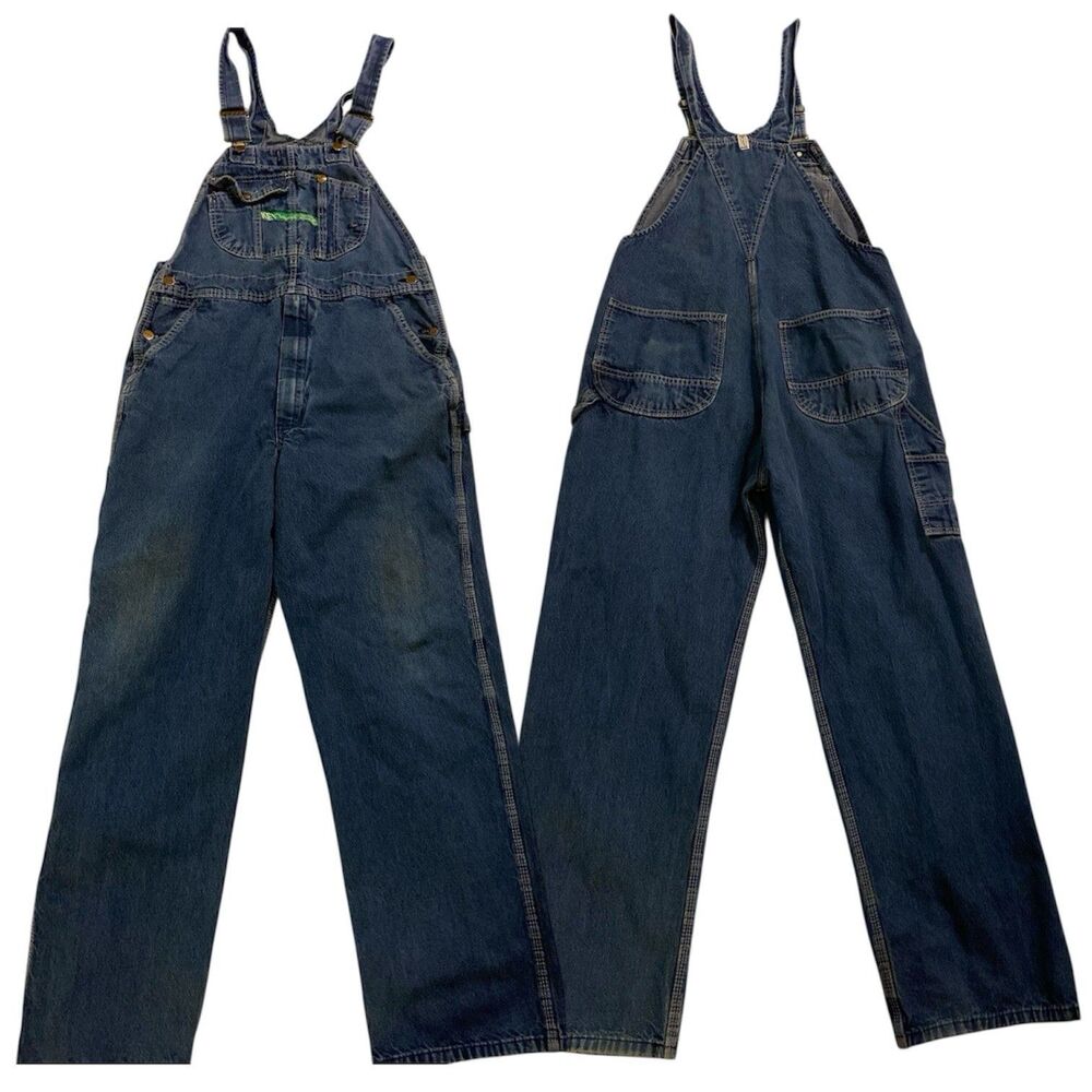 KEY Overalls Men’s 36 Blue Denim Jumpsuit Bib Work Carpenter Jeans